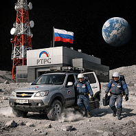 Работа-участник нейромарафона «Иискусство». Тема: «Филиал РТРС на Луне»