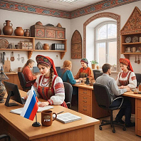 Работа-участник нейромарафона «Иискусство». Тема: «Офис в стиле кино»
